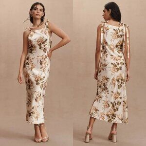 NEW REFORMATION Aden Floral Silk Midi Dress Size S #RF202